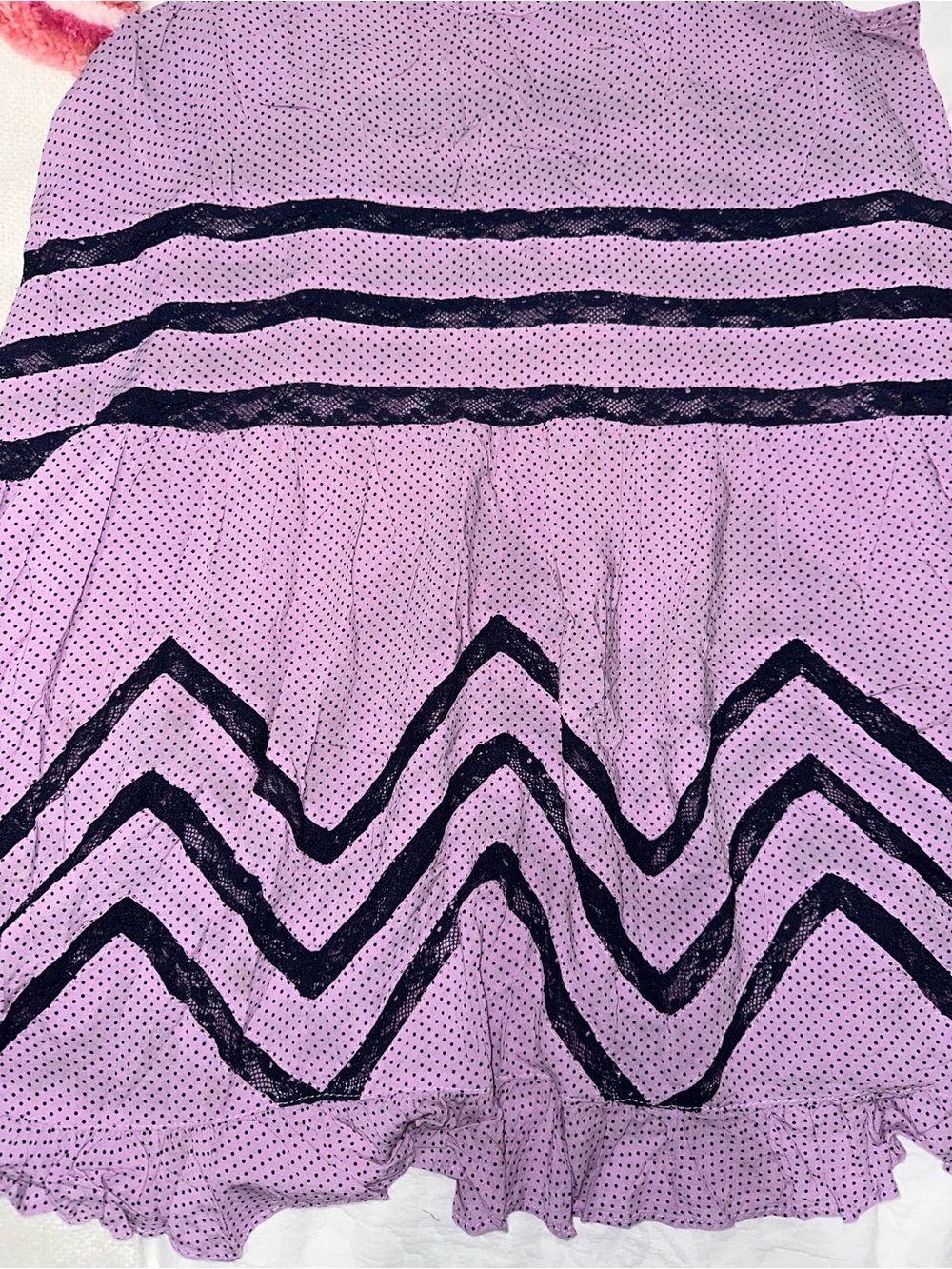 Free People Lavender Chevron Tank Dress with Lace Trim - Picture 3 of 8